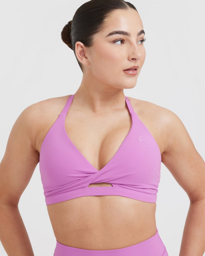 Purple Oner Active Unified Twist Sports Bras | 79036MTCF