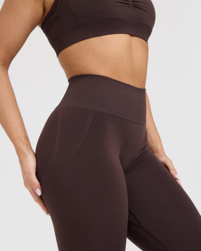 Purple / Brown Oner Active Effortless Seamless Leggings | 18745OSTF