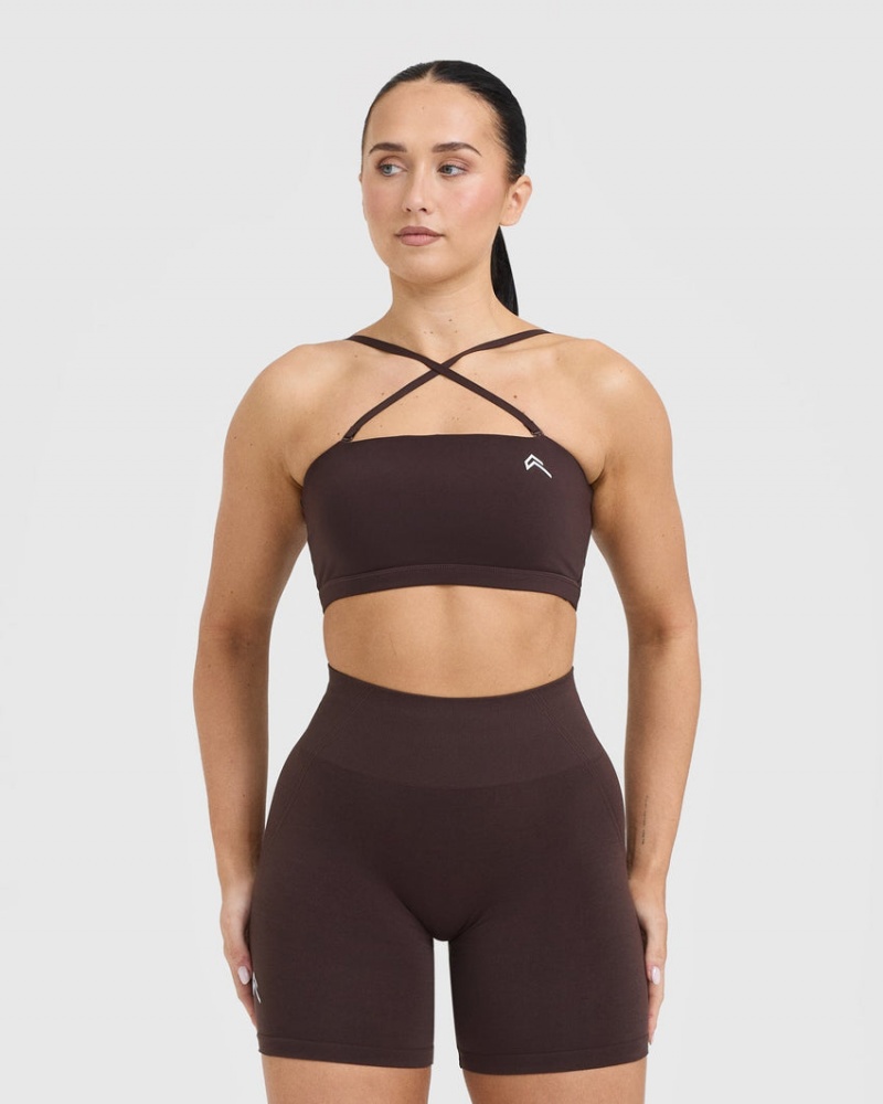 Purple / Brown Oner Active Everyday Bandeau Bralette Sports Bras | 96853JESK