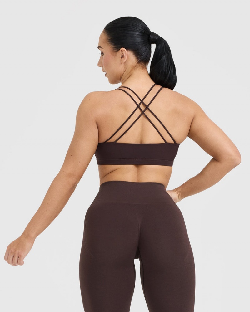 Purple / Brown Oner Active Everyday Cross Over Bralette Sports Bras | 30586ROKL