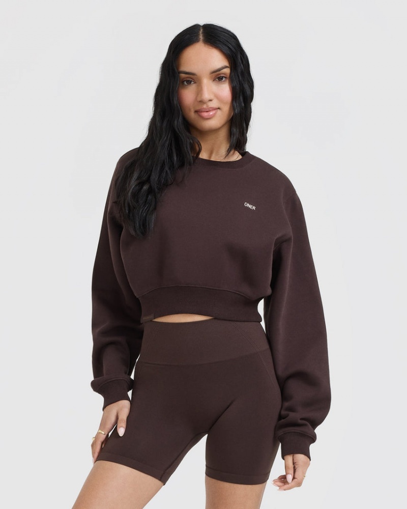 Purple / Brown Oner Active Foundations Crop Sweatshirts | 28379GCZE