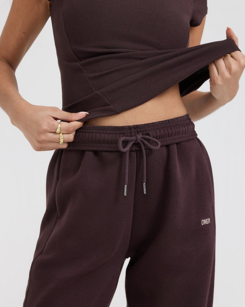 Purple / Brown Oner Active Foundations Straight Leg Joggers | 80162JPVD