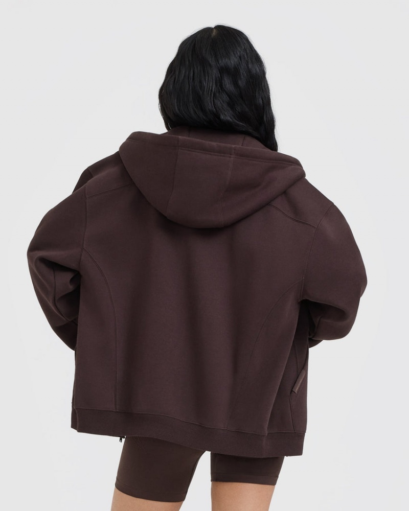 Purple / Brown Oner Active Foundations Zip Through Hoodie | 92714HMKP