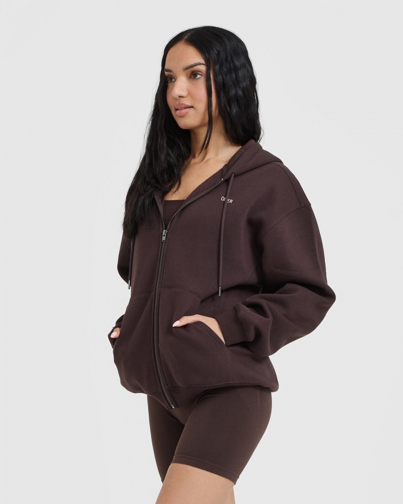 Purple / Brown Oner Active Foundations Zip Through Hoodie | 92714HMKP