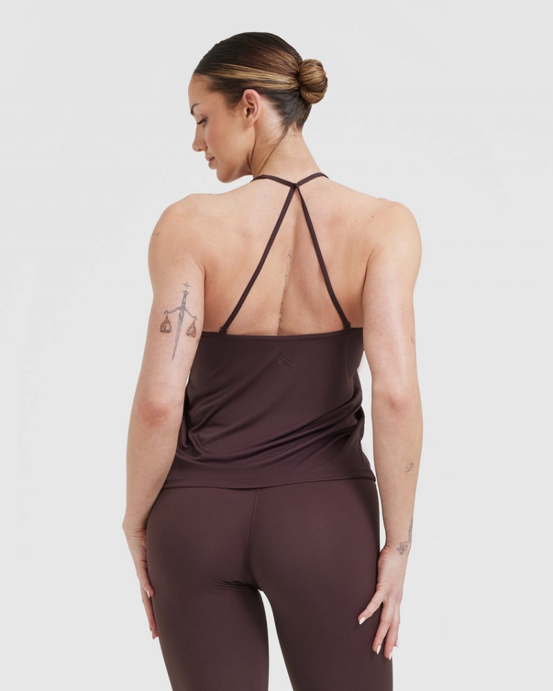 Purple / Brown Oner Active Go To Strappy Loose T Shirts | 37619EATY