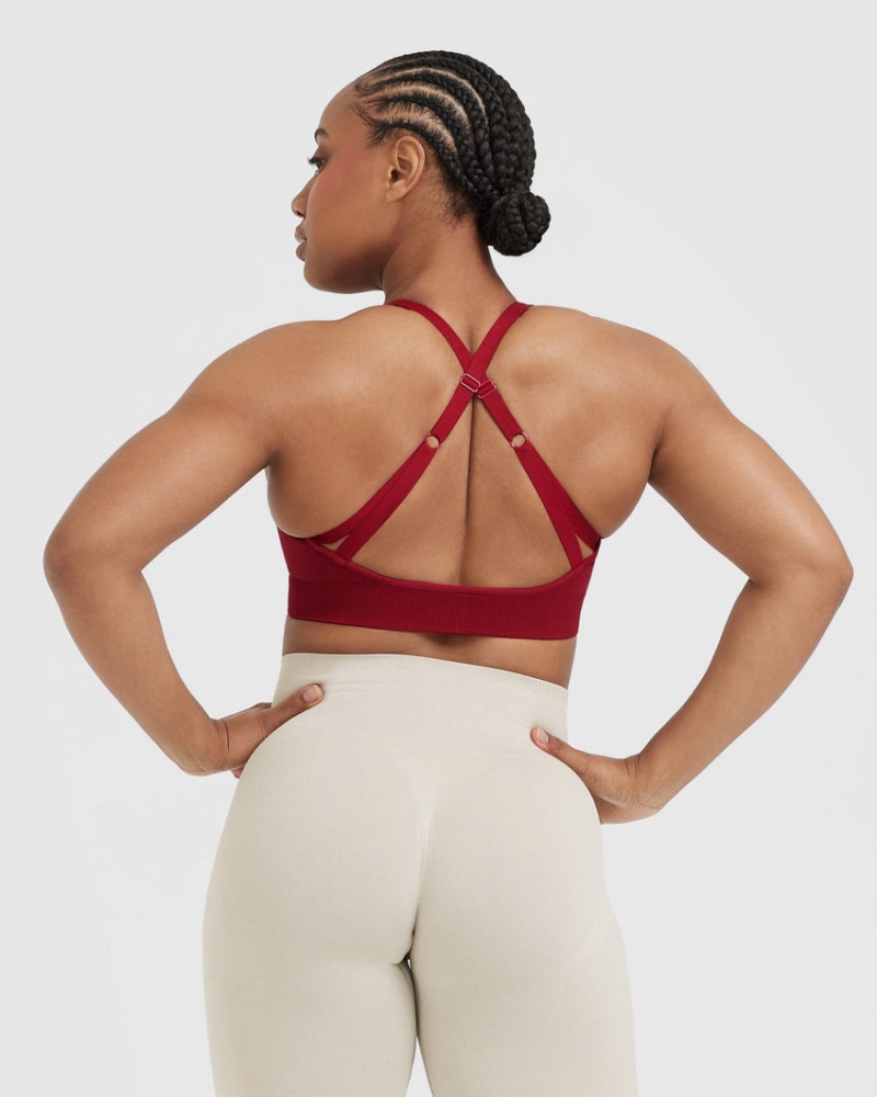 Red / Burgundy Oner Active Classic Seamless 2.0 Bralette Sports Bras | 26570GHRD