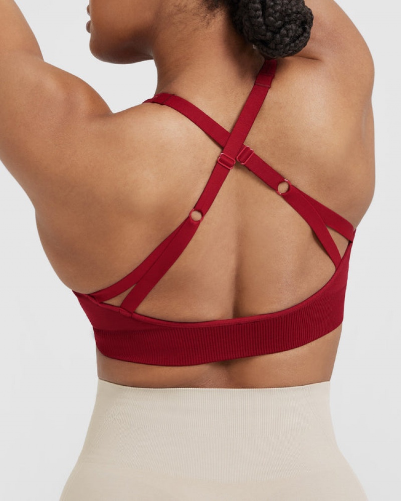 Red / Burgundy Oner Active Classic Seamless 2.0 Bralette Sports Bras | 26570GHRD