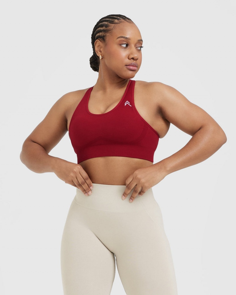 Red / Burgundy Oner Active Classic Seamless 2.0 Bralette Sports Bras | 26570GHRD