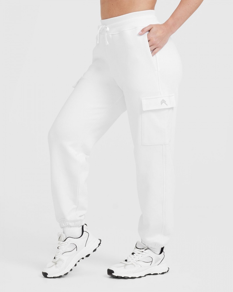 White Oner Active All Day Lightweight Cargo Joggers | 37642DOSA