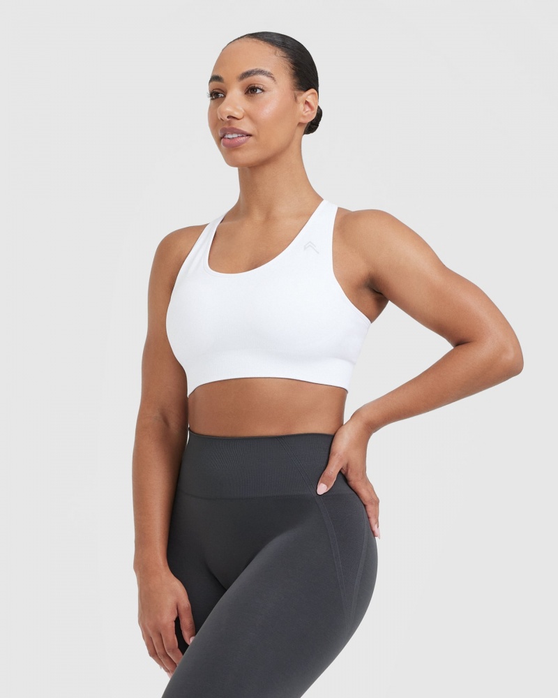 White Oner Active Classic Seamless 2.0 Bralette Sports Bras | 73908KMCU