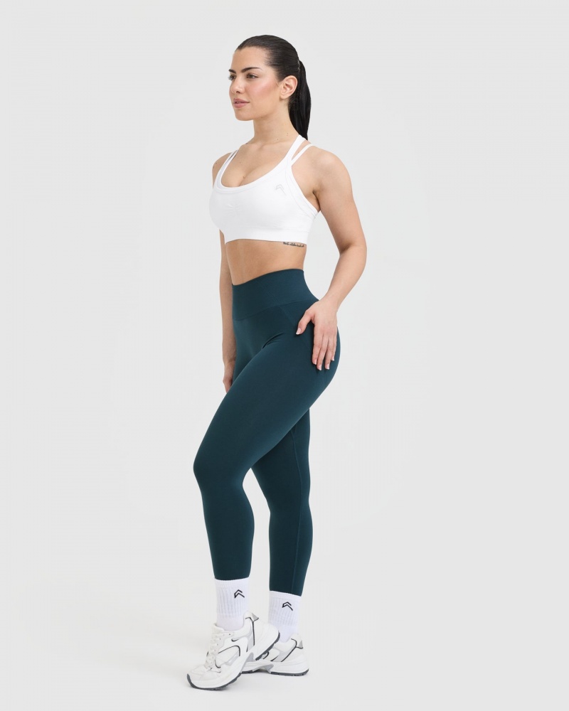 White Oner Active Effortless Seamless Layered Sports Bras | 62391PCWU