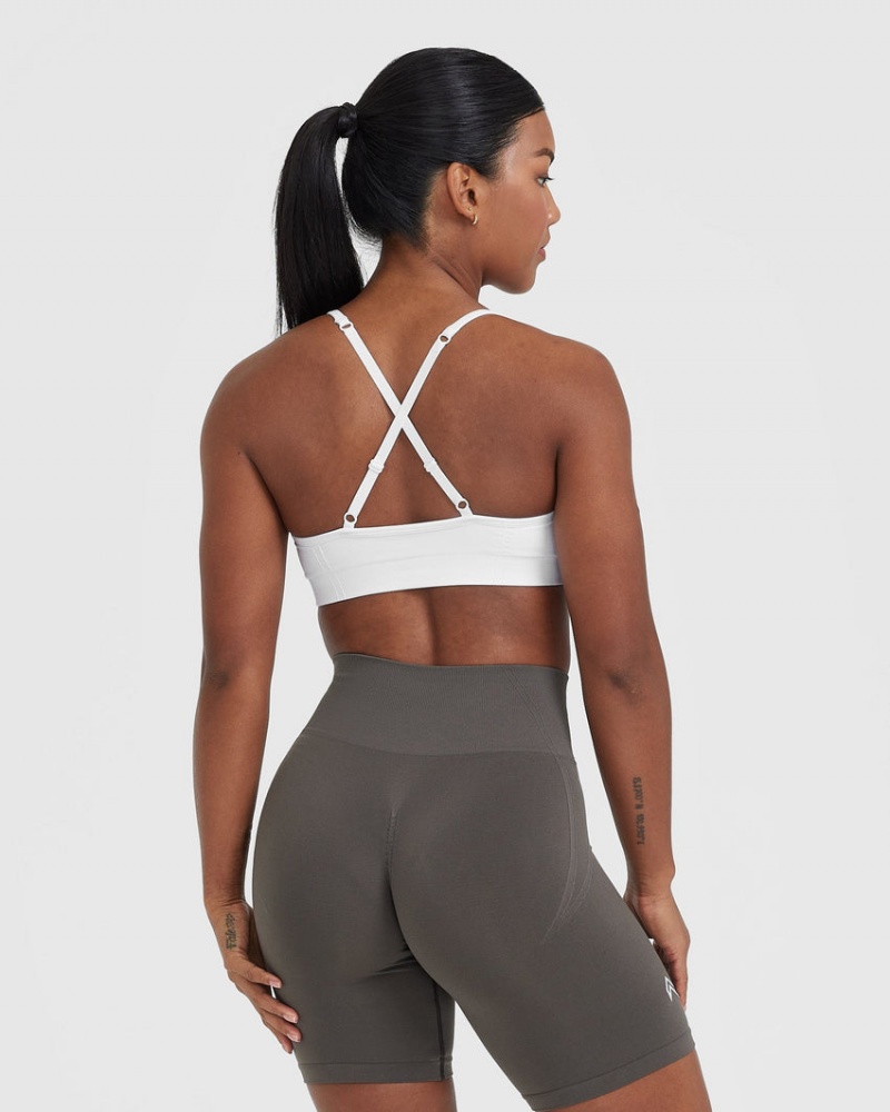 White Oner Active Effortless Strappy Bralette Sports Bras | 14836JRCA