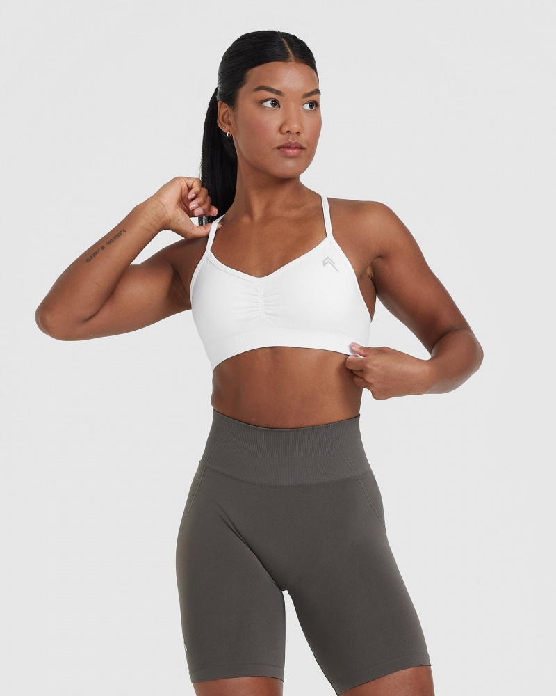 White Oner Active Effortless Strappy Bralette Sports Bras | 14836JRCA