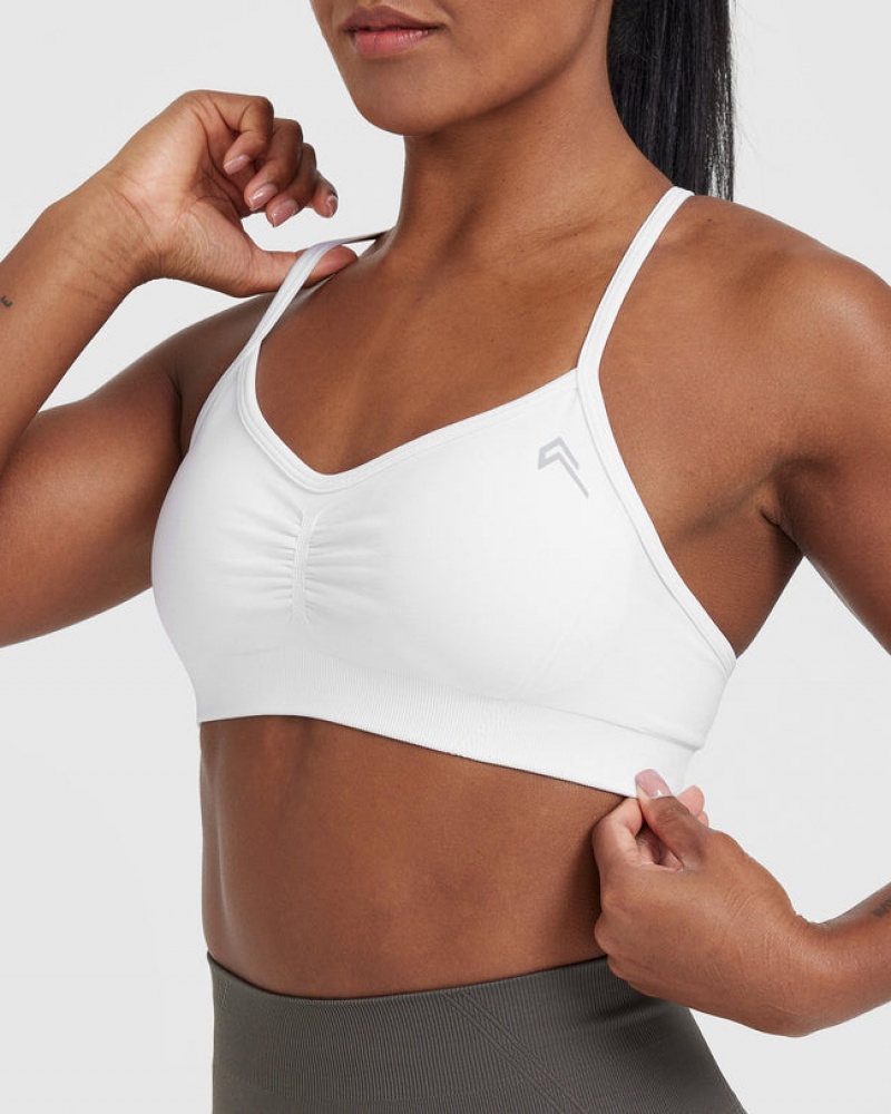 White Oner Active Effortless Strappy Bralette Sports Bras | 14836JRCA