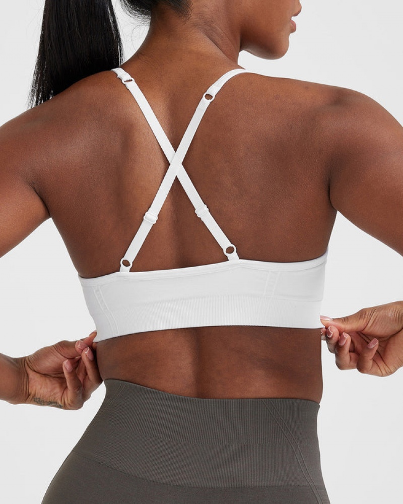 White Oner Active Effortless Strappy Bralette Sports Bras | 14836JRCA