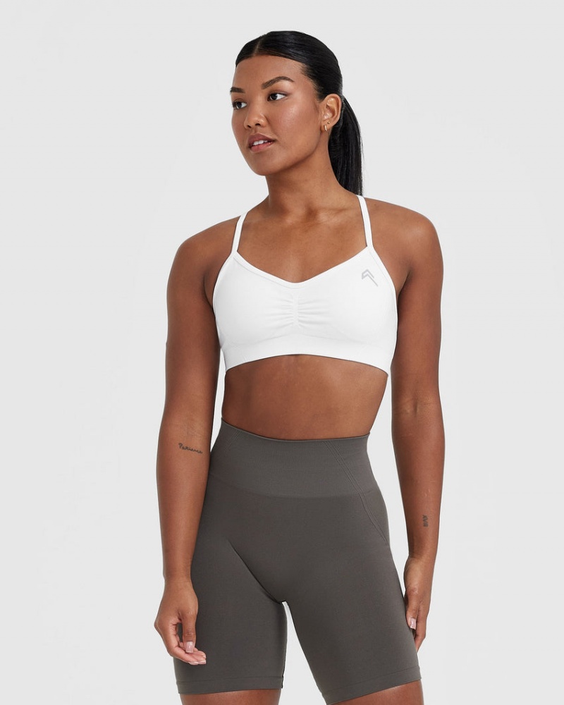 White Oner Active Effortless Strappy Bralette Sports Bras | 14836JRCA