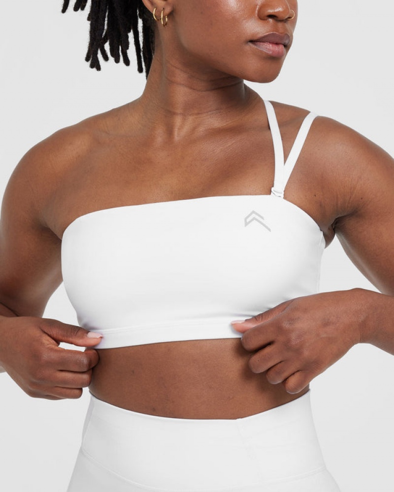 White Oner Active Everyday Bandeau Bralette Sports Bras | 68239CBYS