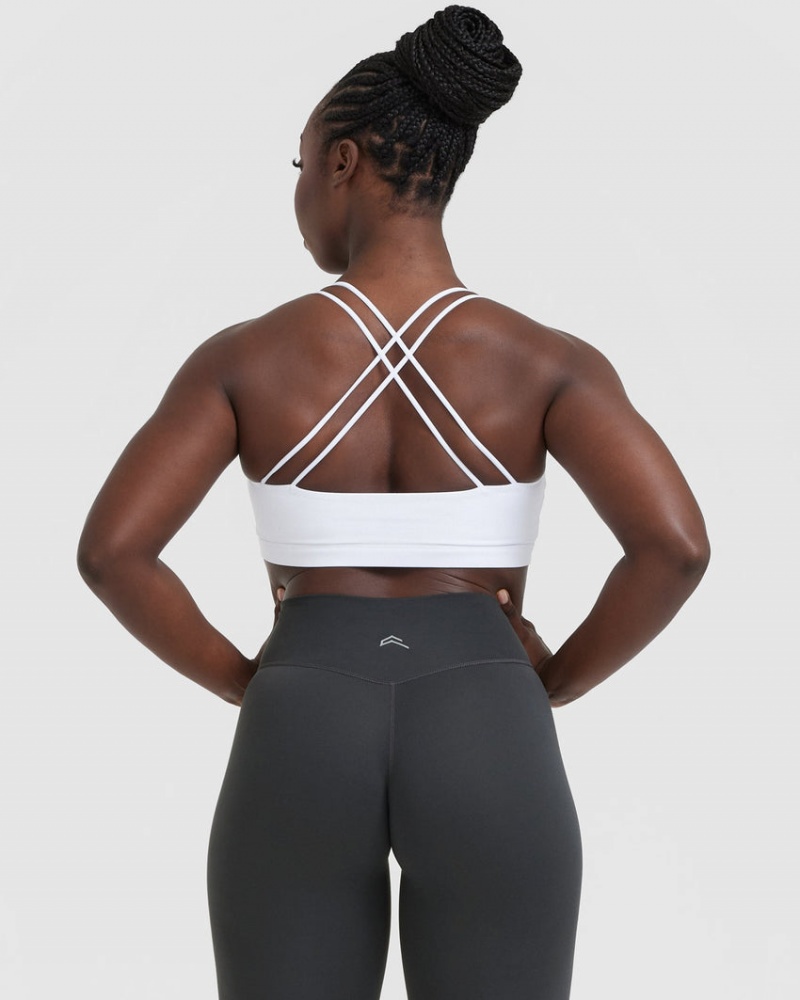 White Oner Active Everyday Cross Over Bralette Sports Bras | 91264GXDK