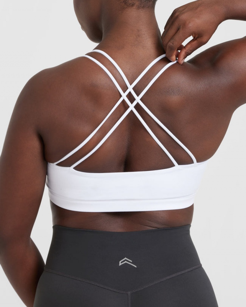 White Oner Active Everyday Cross Over Bralette Sports Bras | 91264GXDK