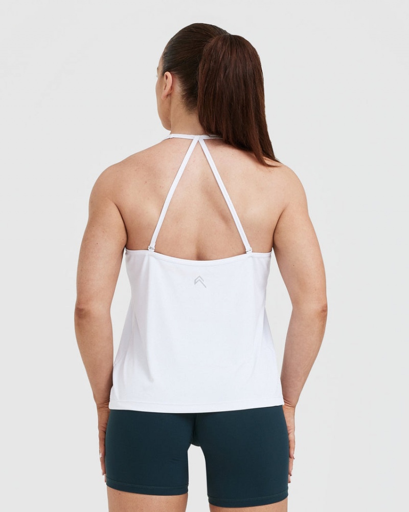 White Oner Active Go To Strappy Loose T Shirts | 47620VMSK