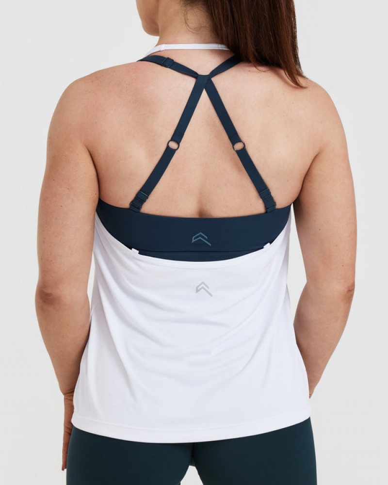 White Oner Active Go To Strappy Loose T Shirts | 47620VMSK