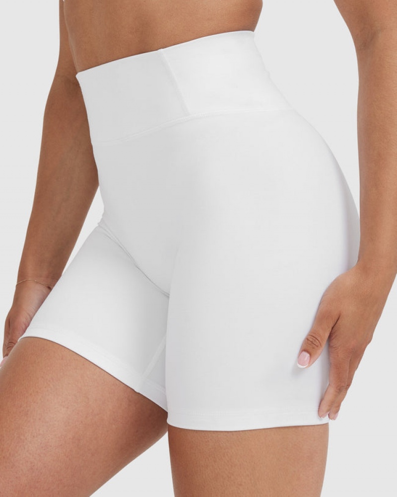 White Oner Active Timeless High Waisted Shorts | 14659VKBL