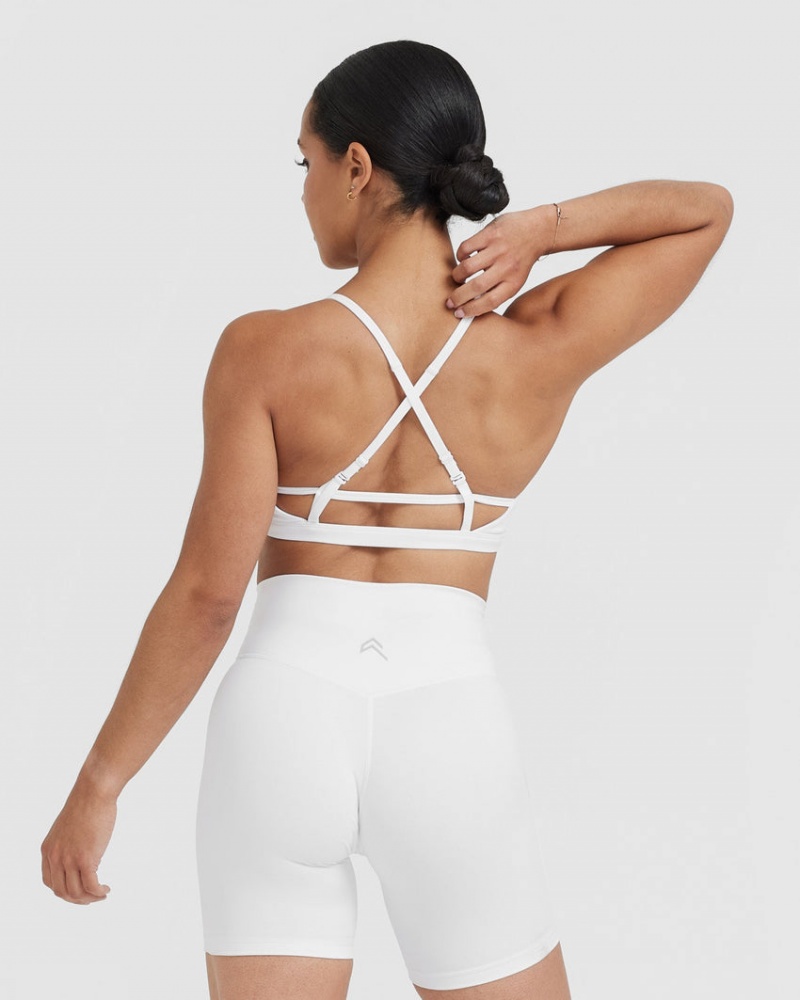 White Oner Active Timeless Strappy Bralette Sports Bras | 26574ESUT