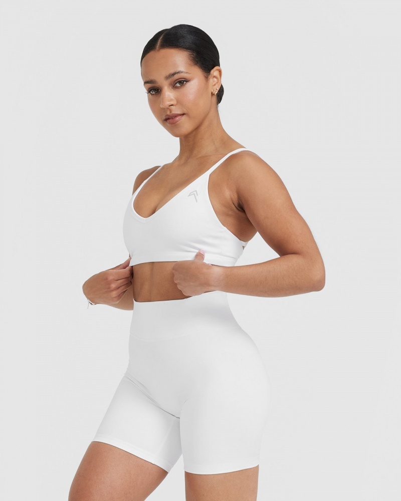 White Oner Active Timeless Strappy Bralette Sports Bras | 26574ESUT