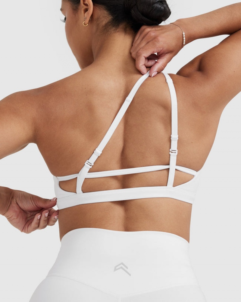 White Oner Active Timeless Strappy Bralette Sports Bras | 26574ESUT