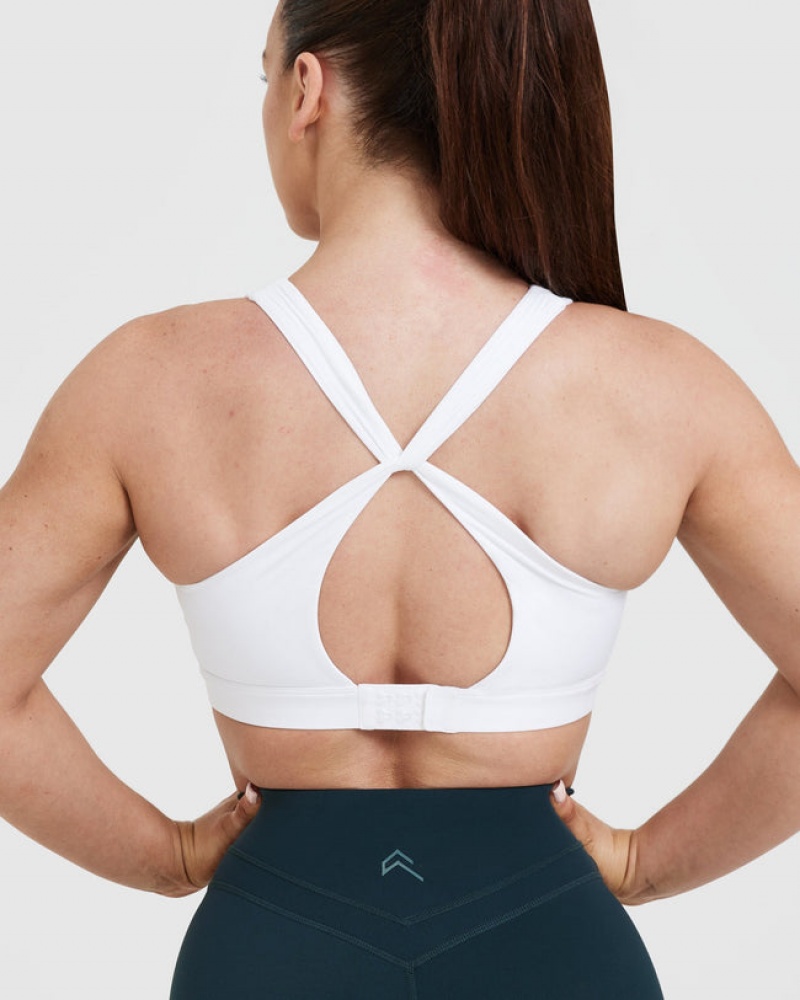 White Oner Active Unified Layered Sports Bras | 02837DPUS