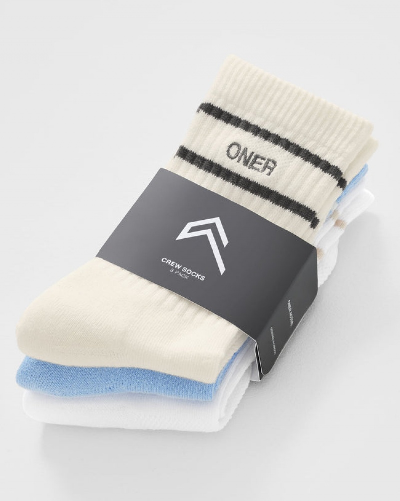 White / Blue / White Oner Active Varsity Crew 3 Pack Accessories | 03429YKAS